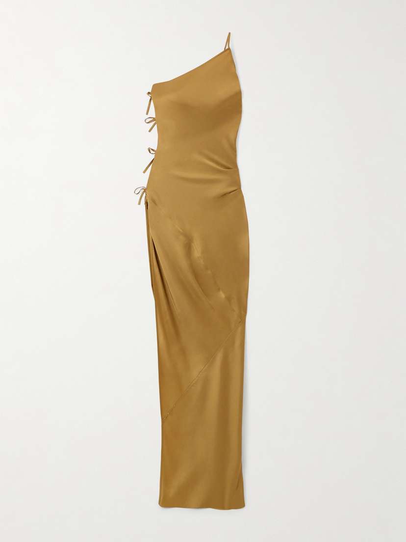 Rick Owens Taco One-shoulder Tie-embellished Satin Dress