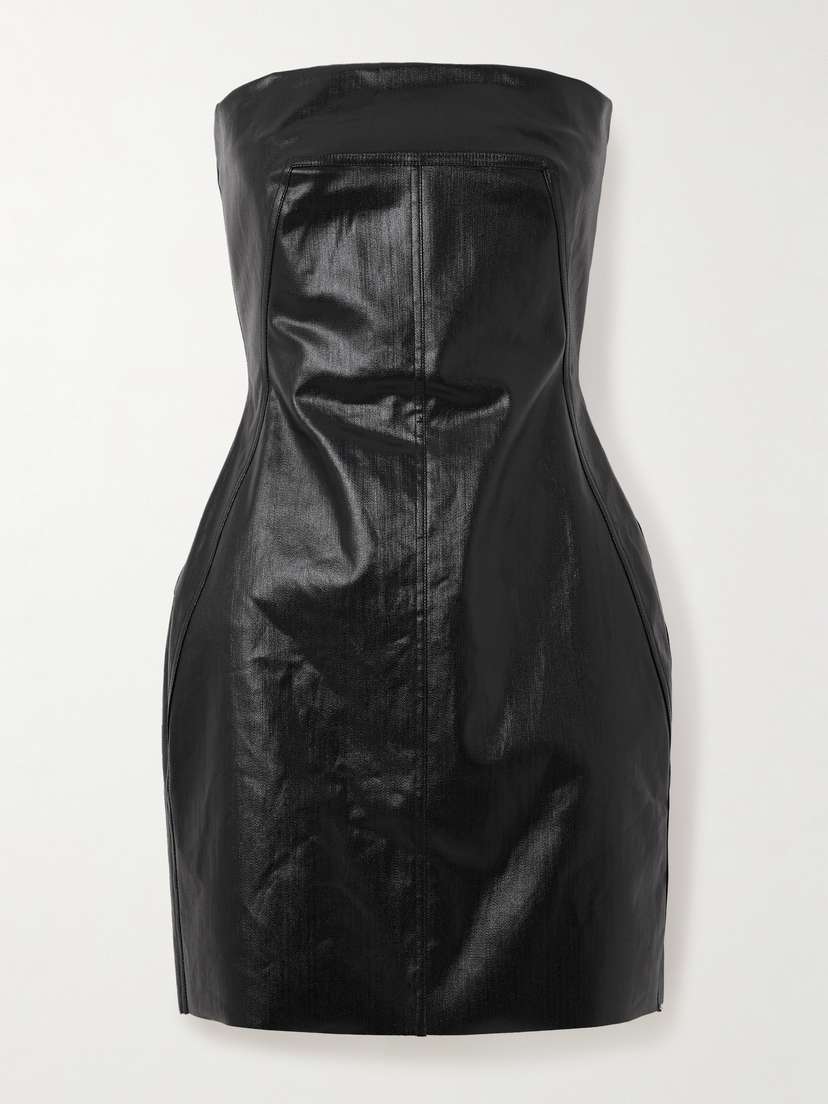 Rick Owens Coated-denim Bustier Mini Dress