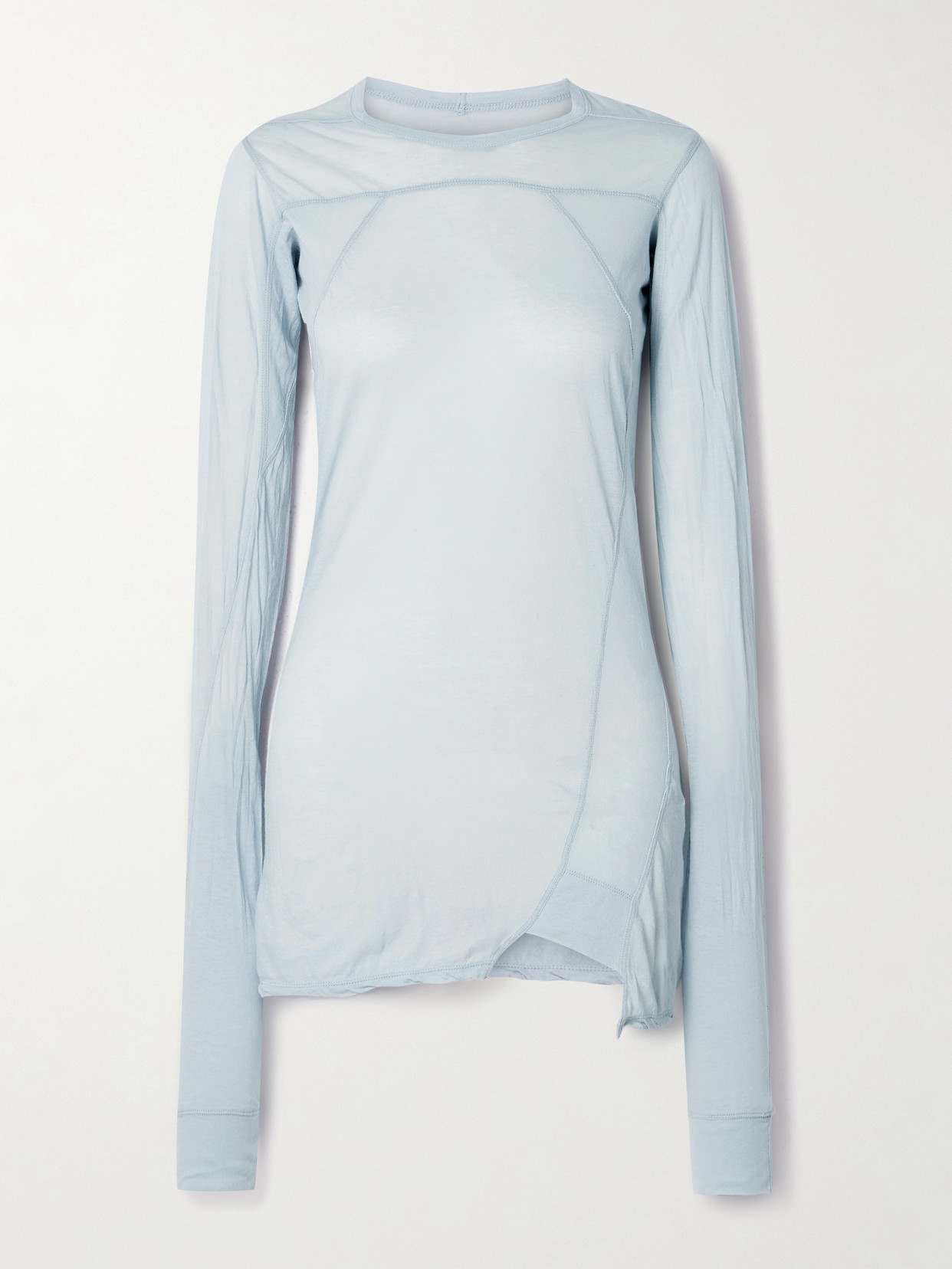 Rick Owens - Paneled Cotton-jersey Top - Blue
