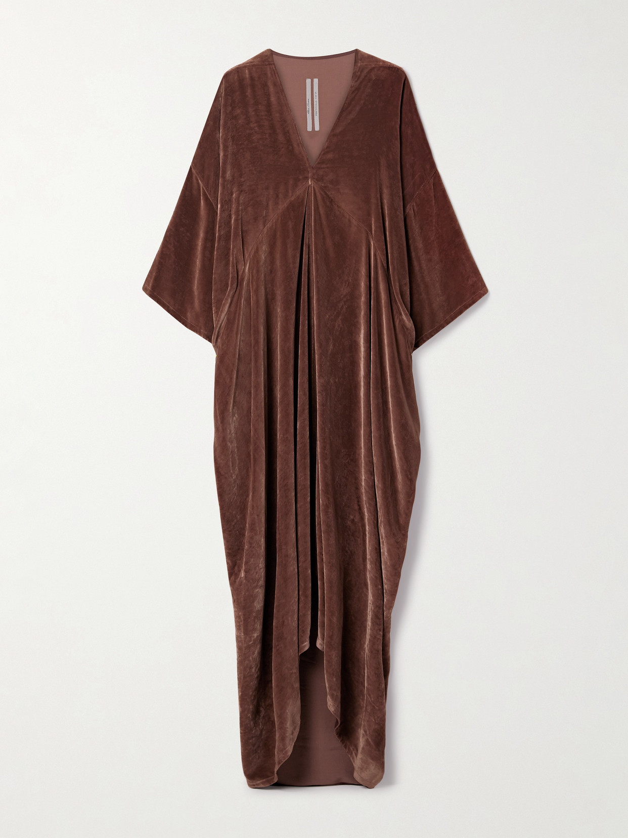 Rick Owens - Tommykite Asymmetric Draped Velvet Gown - Brown