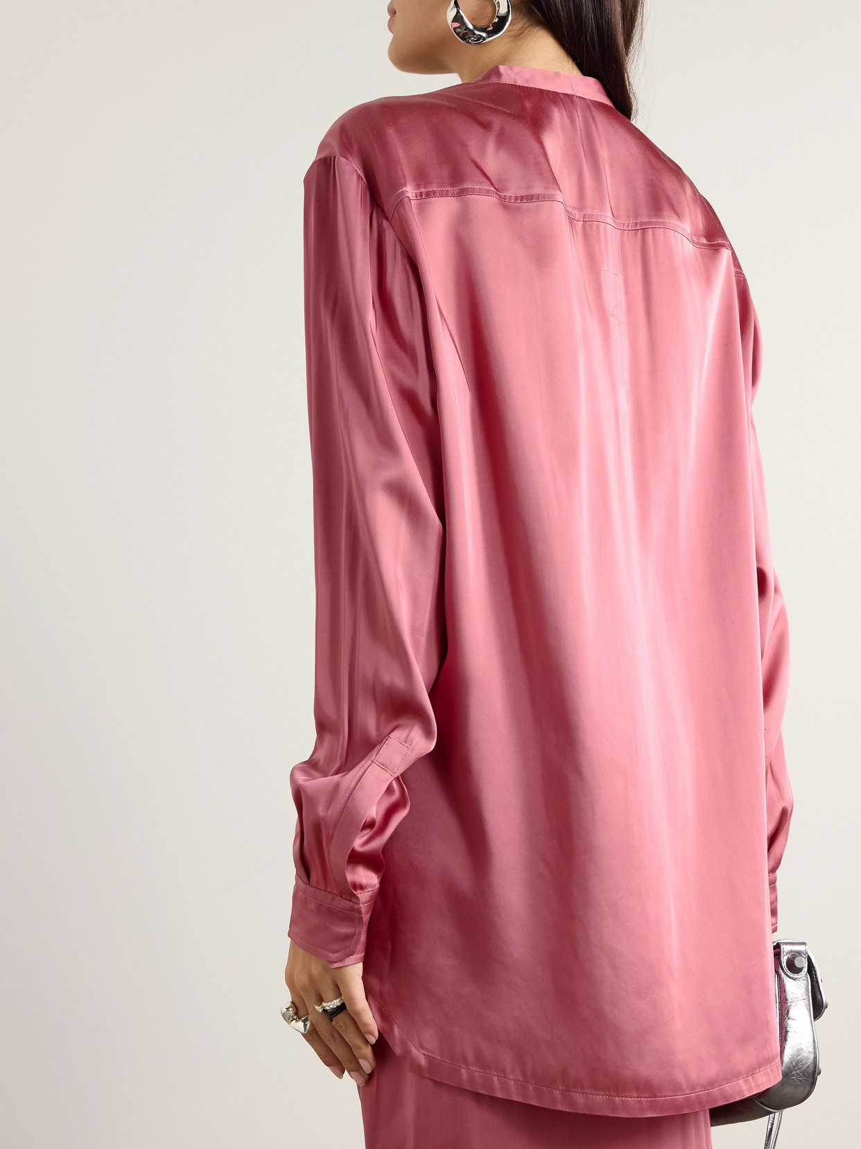 Rick Owens Satin Shirt In Pink