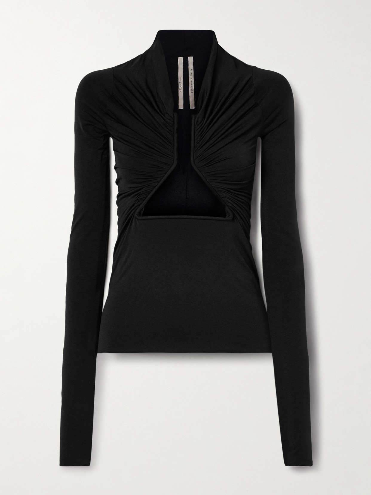 Rick Owens - Cutout Ruched Stretch-jersey Top - Black