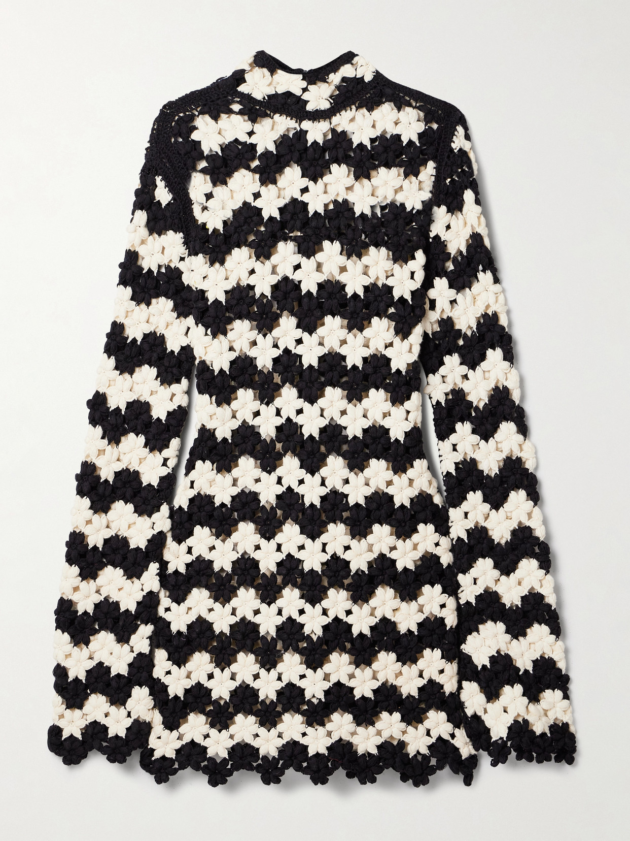 ALIX OF BOHEMIA - Romy Open-knit Cotton Mini Dress - Blue