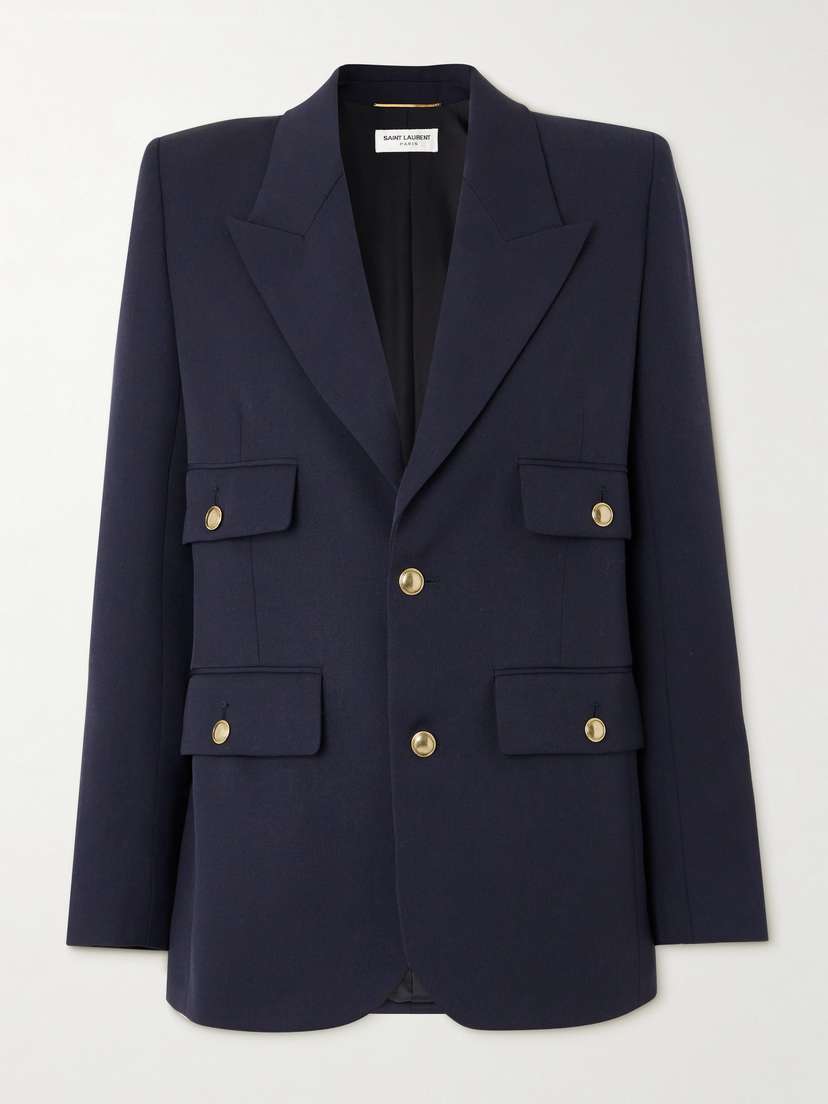 Saint Laurent Grain De Poudre Wool Blazer