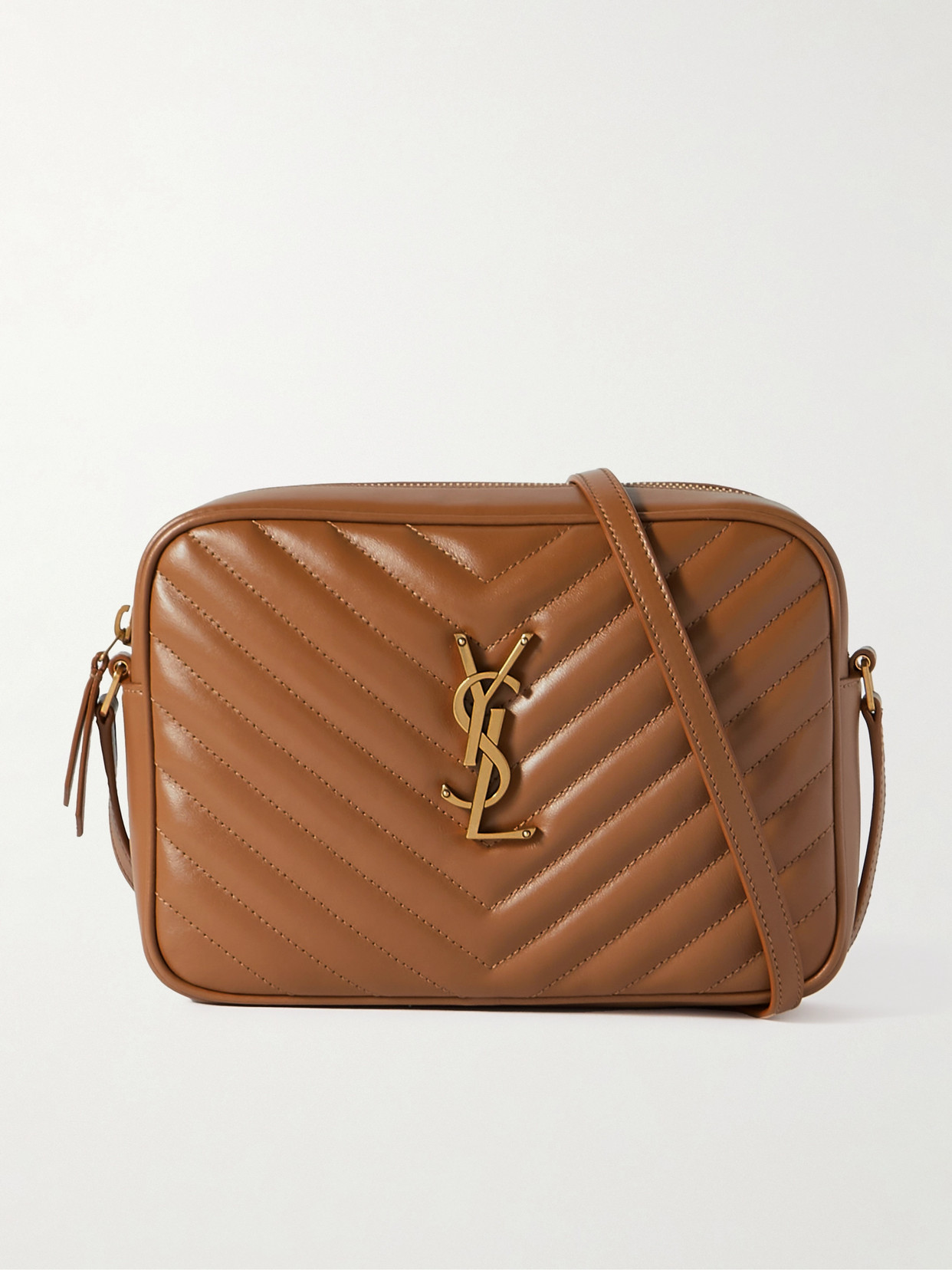 Saint Laurent Lou Medium Quilted Leather Shoulder Bag In Brown