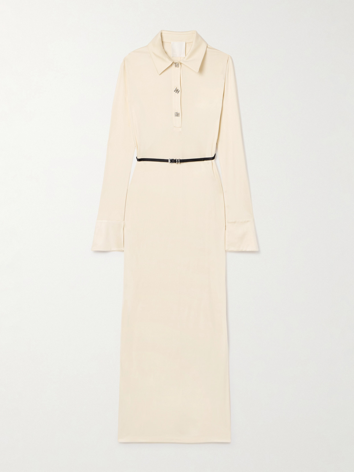 Givenchy - Voyou Belted Satin-jersey Midi Dress - Cream