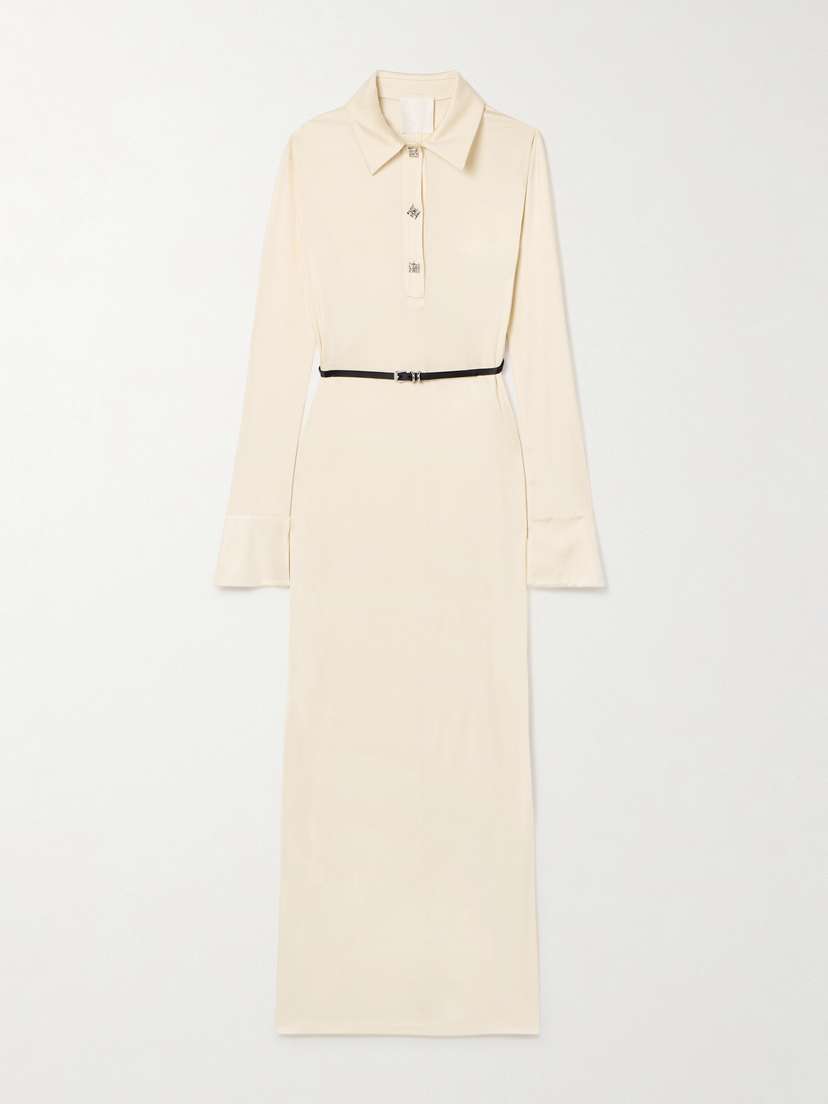 Givenchy Voyou Belted Satin-jersey Midi Dress