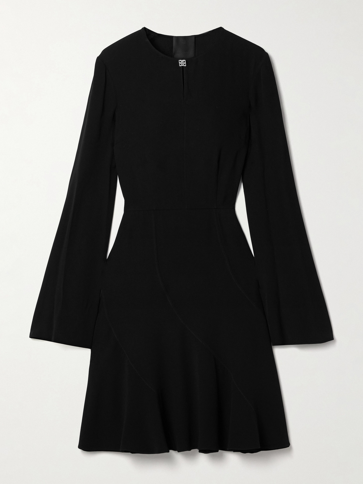 Givenchy - Embellished Cutout Crepe Mini Dress - Black