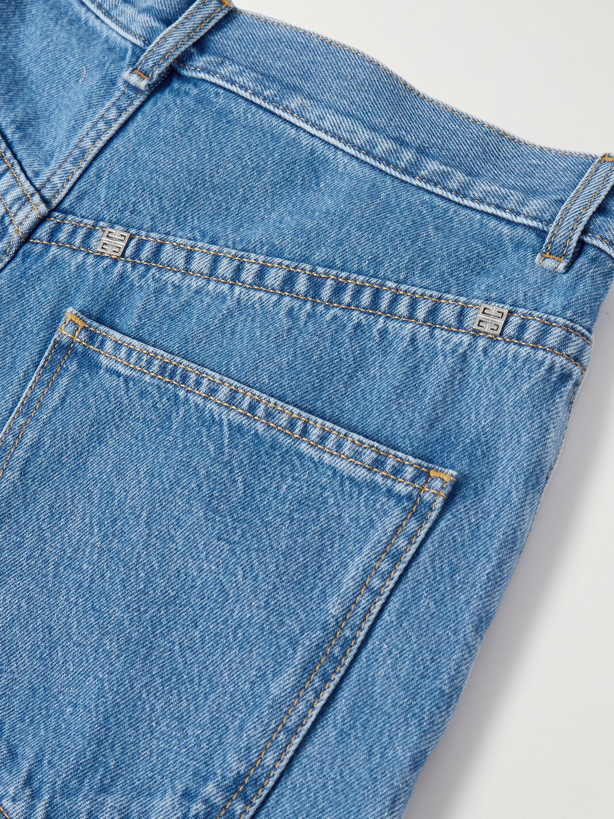 Givenchy Pleated Low-rise Jeans In Blue
