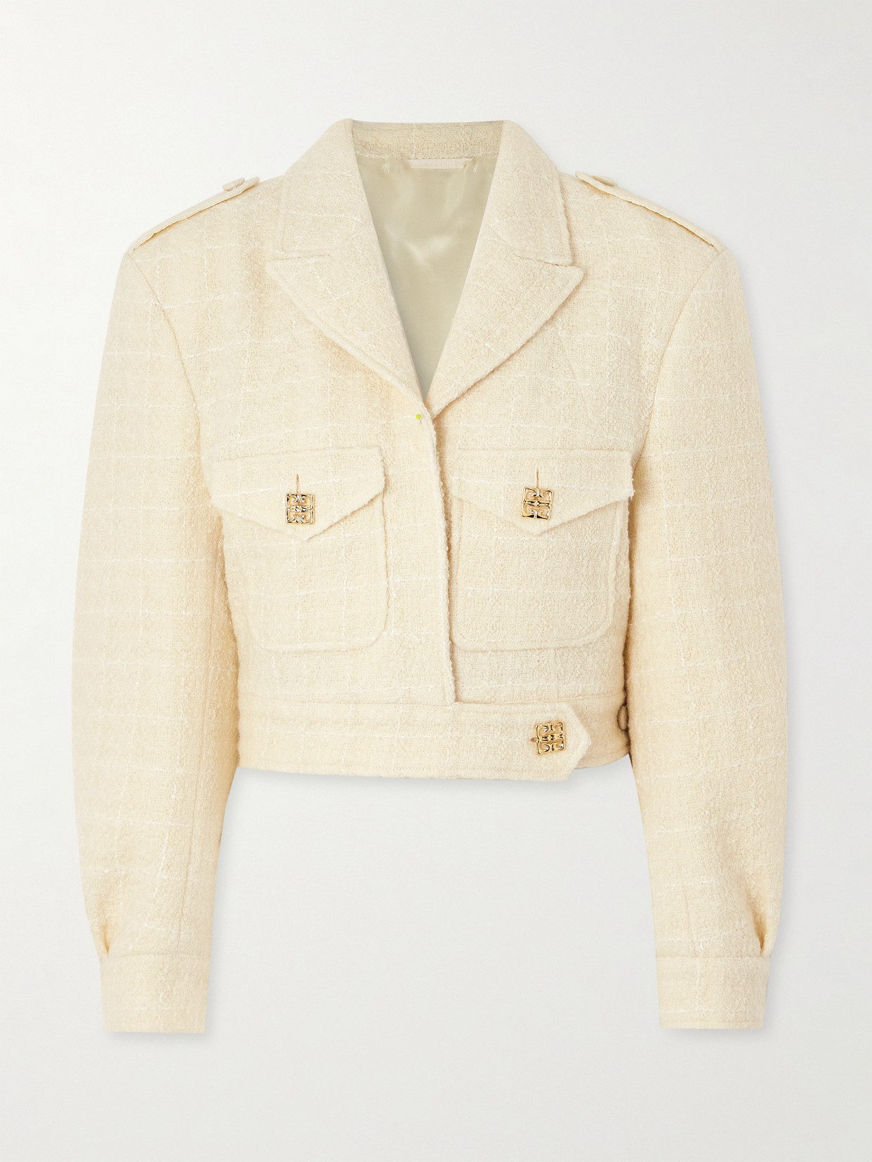 Givenchy Single-breasted Cropped Blazer In White