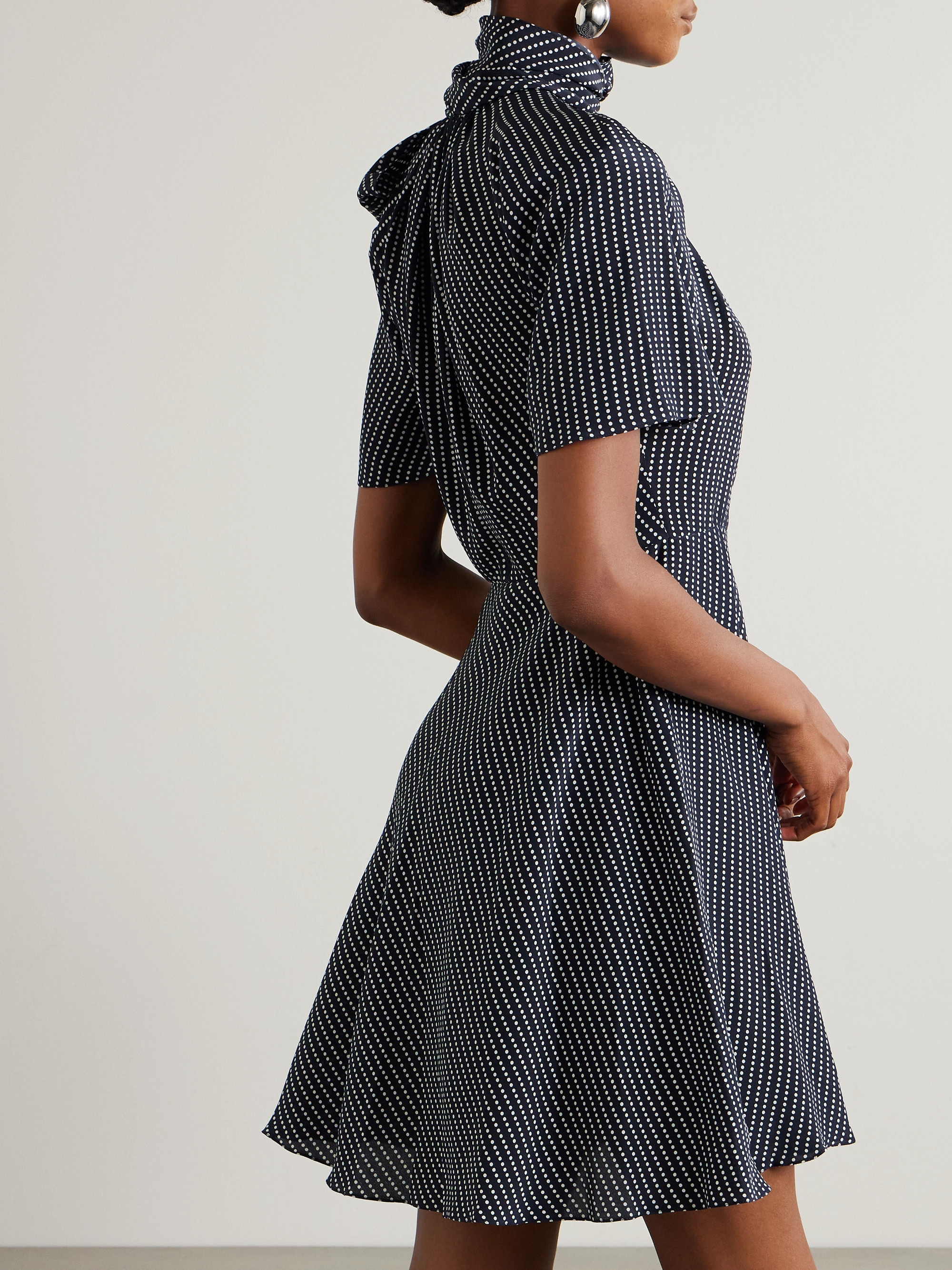 Givenchy Pussy-bow polka-dot silk mini dress thumbnail