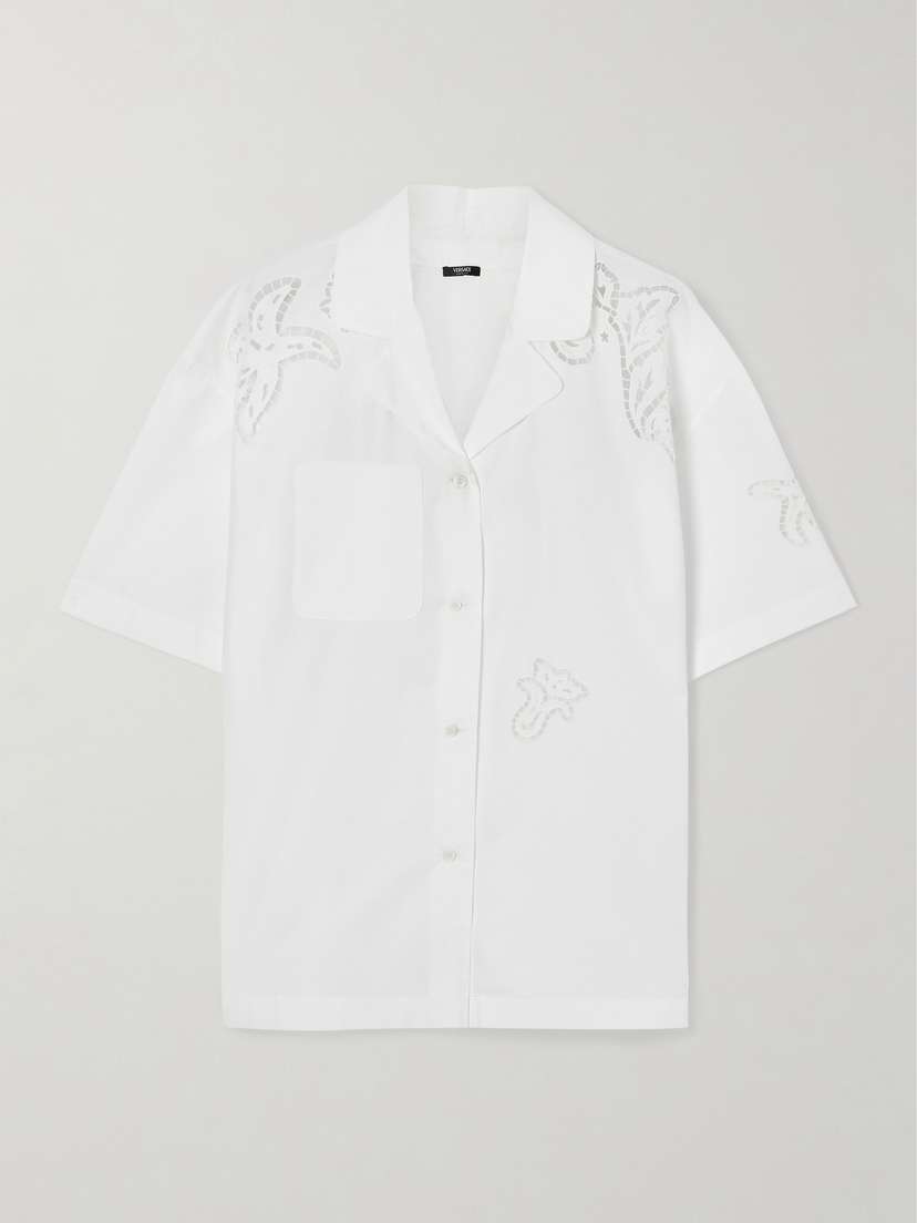 Versace Broderie Anglaise Cotton-poplin Shirt