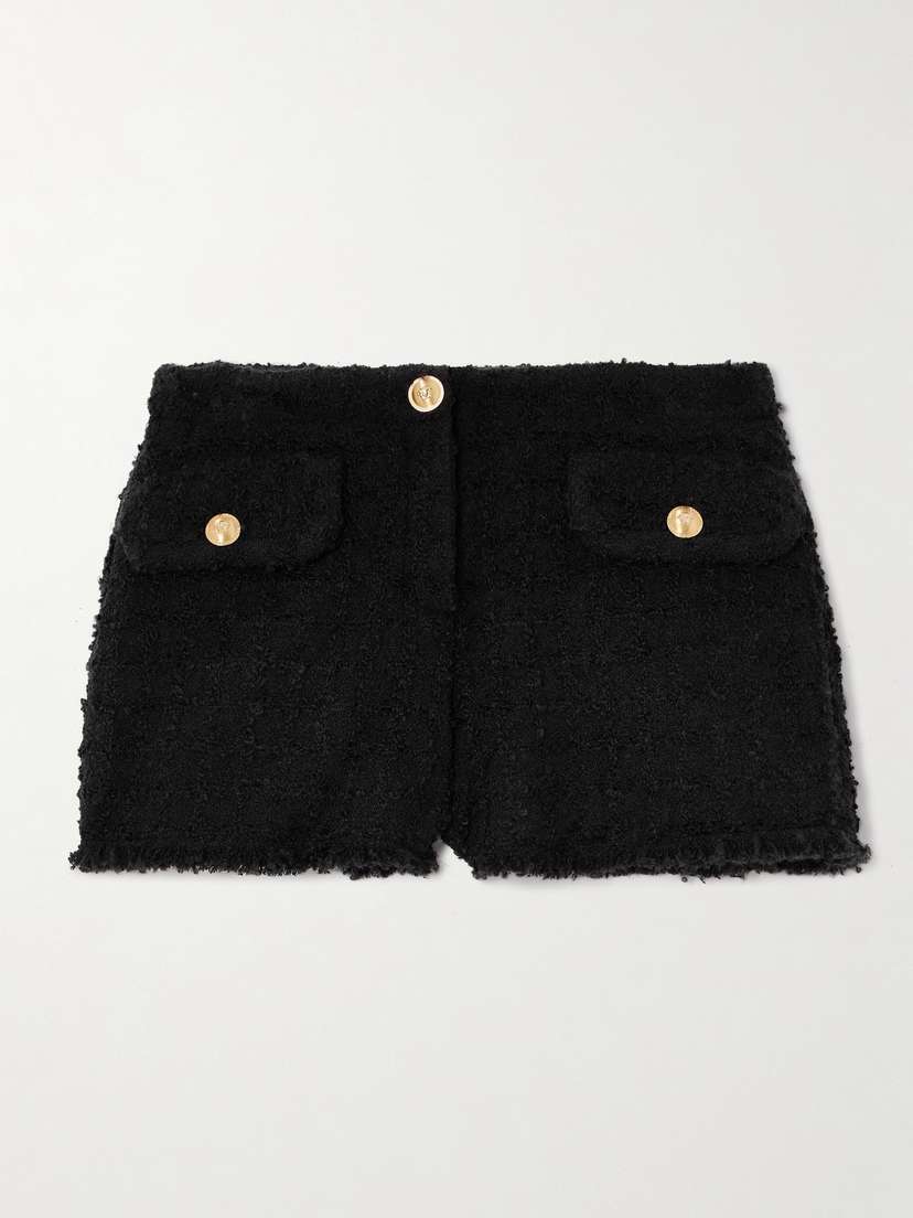 Versace Wool-blend Tweed Shorts