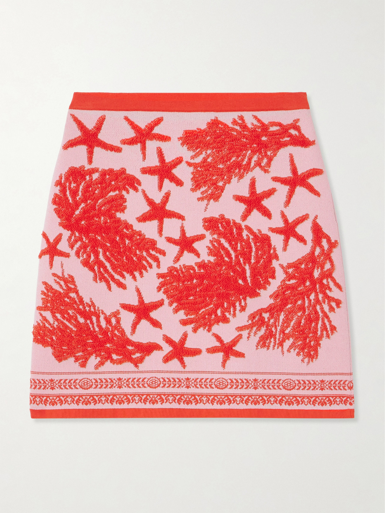 Versace Terry Jacquard Mini Skirt In Red