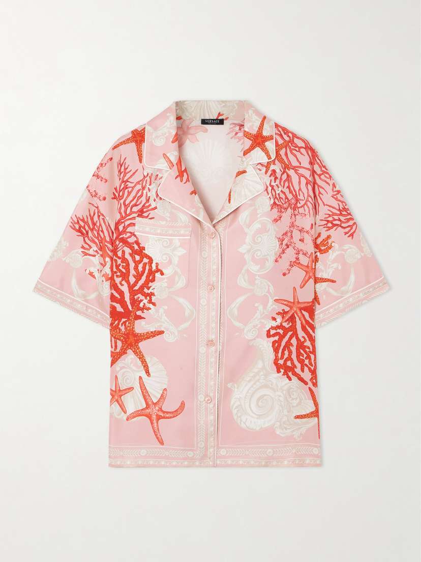 Versace Printed Silk-twill Shirt