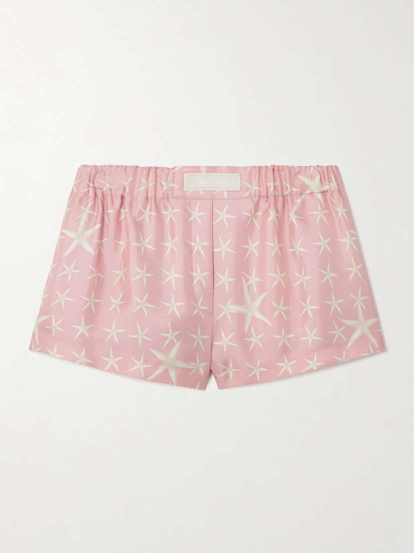 Versace Printed Silk-twill Shorts