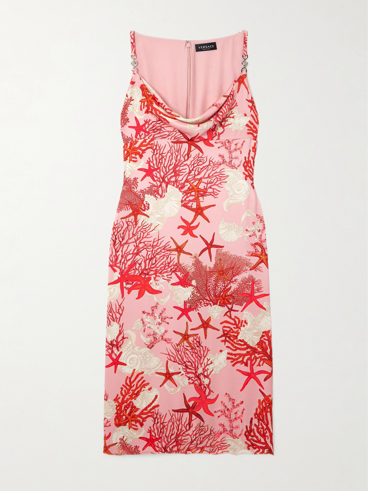 Versace - Embellished Printed Silk-satin Midi Dress - Red