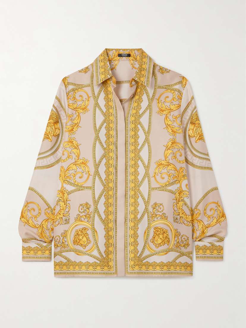 Versace Printed Silk-twill Shirt