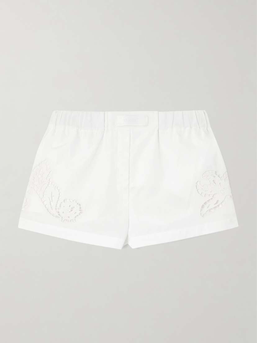 Versace Broderie Anglaise Cotton Shorts