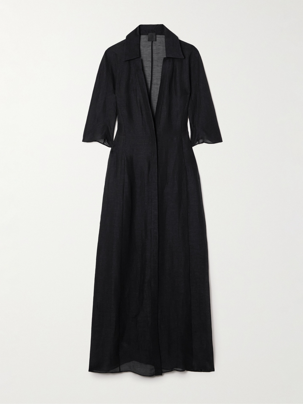 Givenchy - Silk And Linen-blend Maxi Dress - Black
