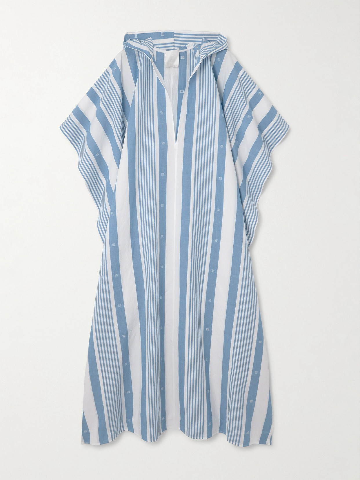 Givenchy Striped Cotton And Linen-blend Kaftan In Blue