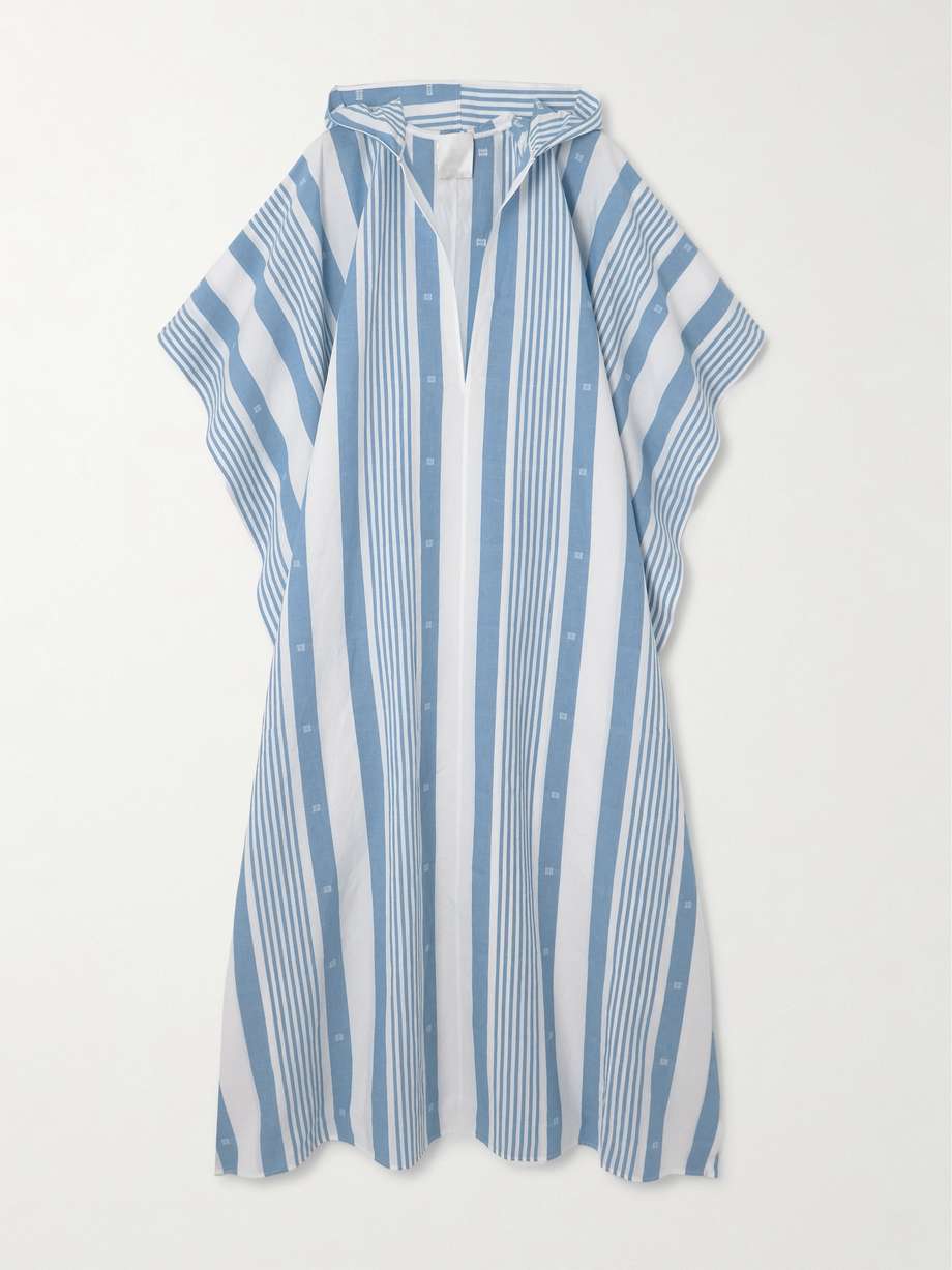 striped cotton and linen-blend kaftan