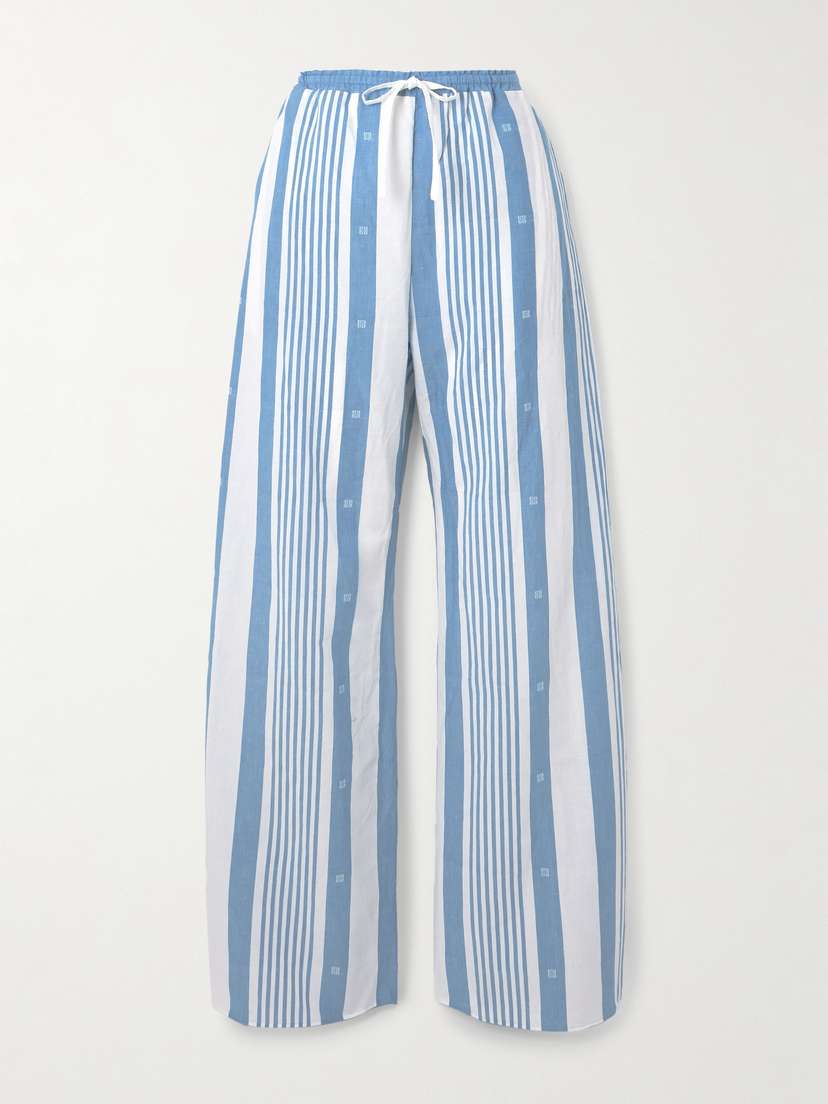 Givenchy Striped Cotton And Linen-blend Pants