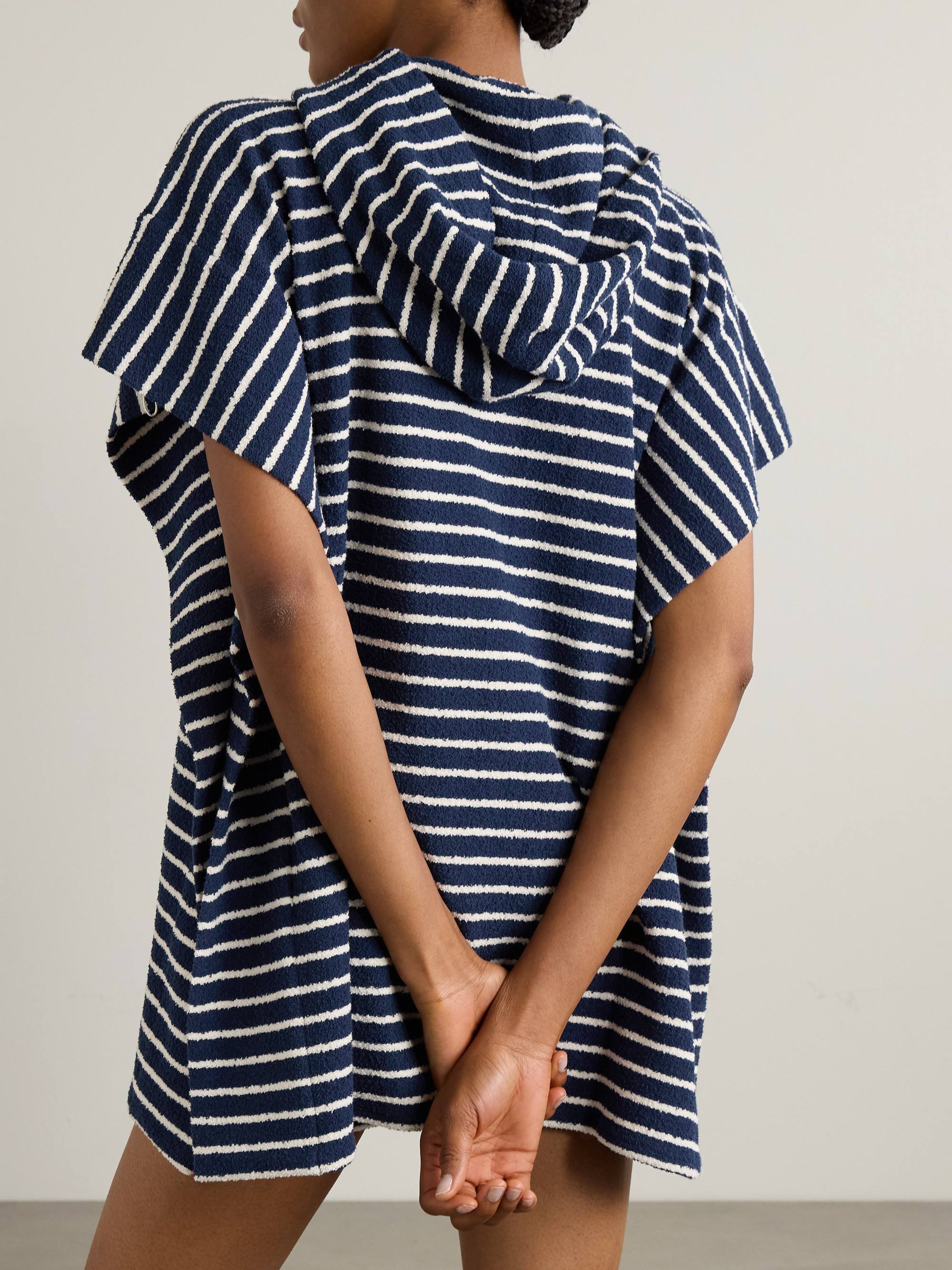 Givenchy Embellished striped hooded cotton-blend terry poncho thumbnail
