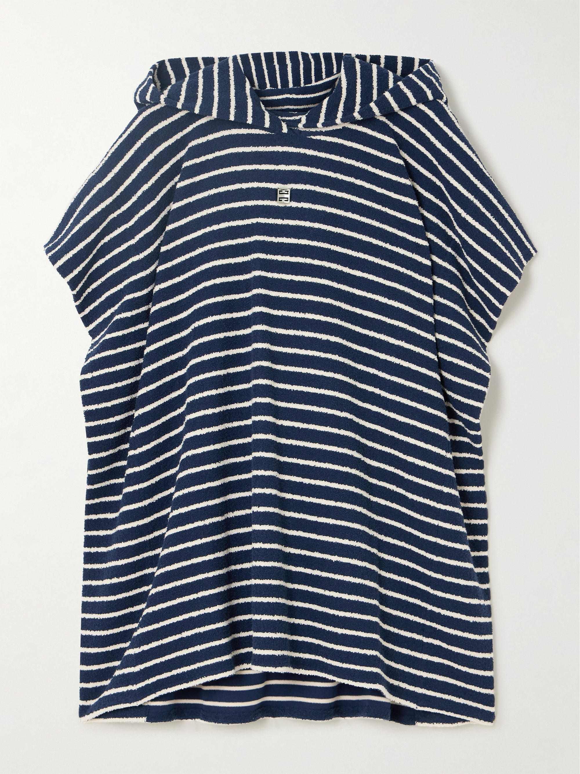 Givenchy Embellished striped hooded cotton-blend terry poncho thumbnail