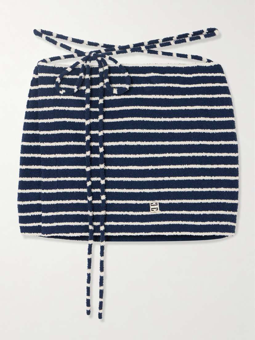 Givenchy Embellished Striped Cotton-blend Terry Mini Skirt