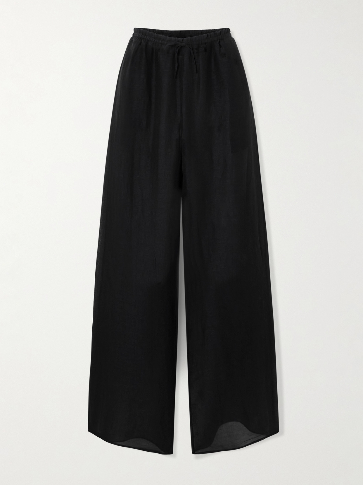 Givenchy - Silk And Linen-blend Voile Wide-leg Pants - Black