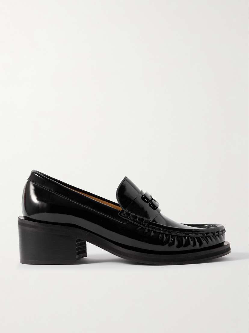 Ganni Butterfly Recycled Patent-leather Loafers