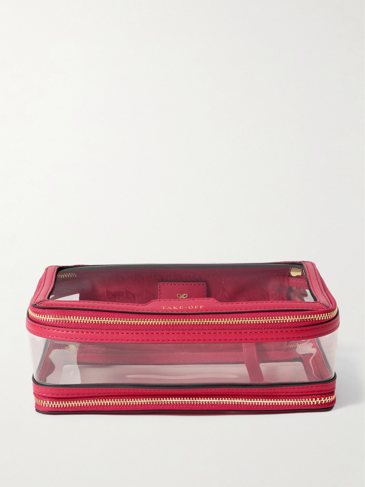Anya Hindmarch - In-flight Leather-trimmed Pvc Cosmetics Case - Pink
