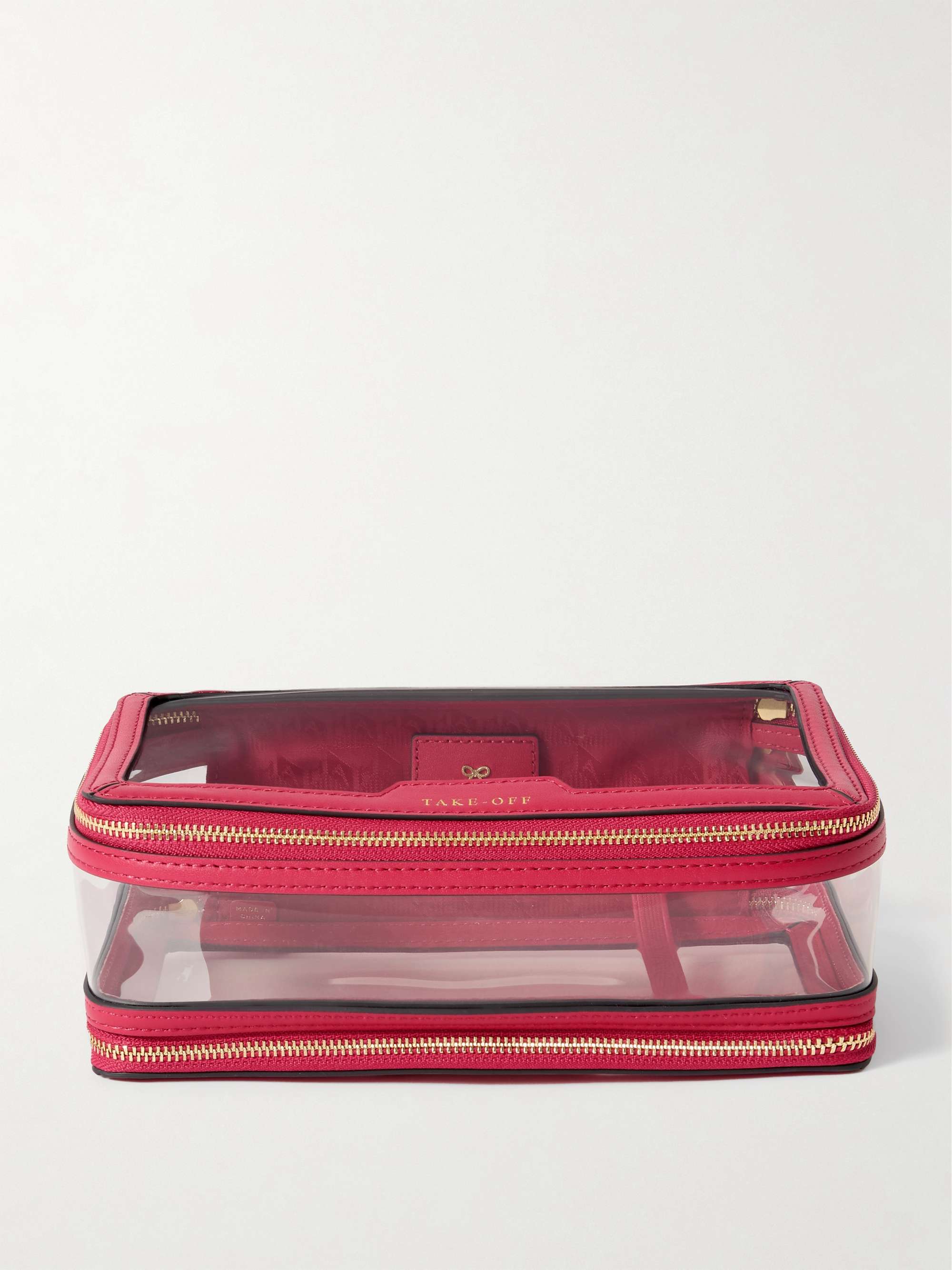 In-Flight leather-trimmed PVC cosmetics case - pink - One Size