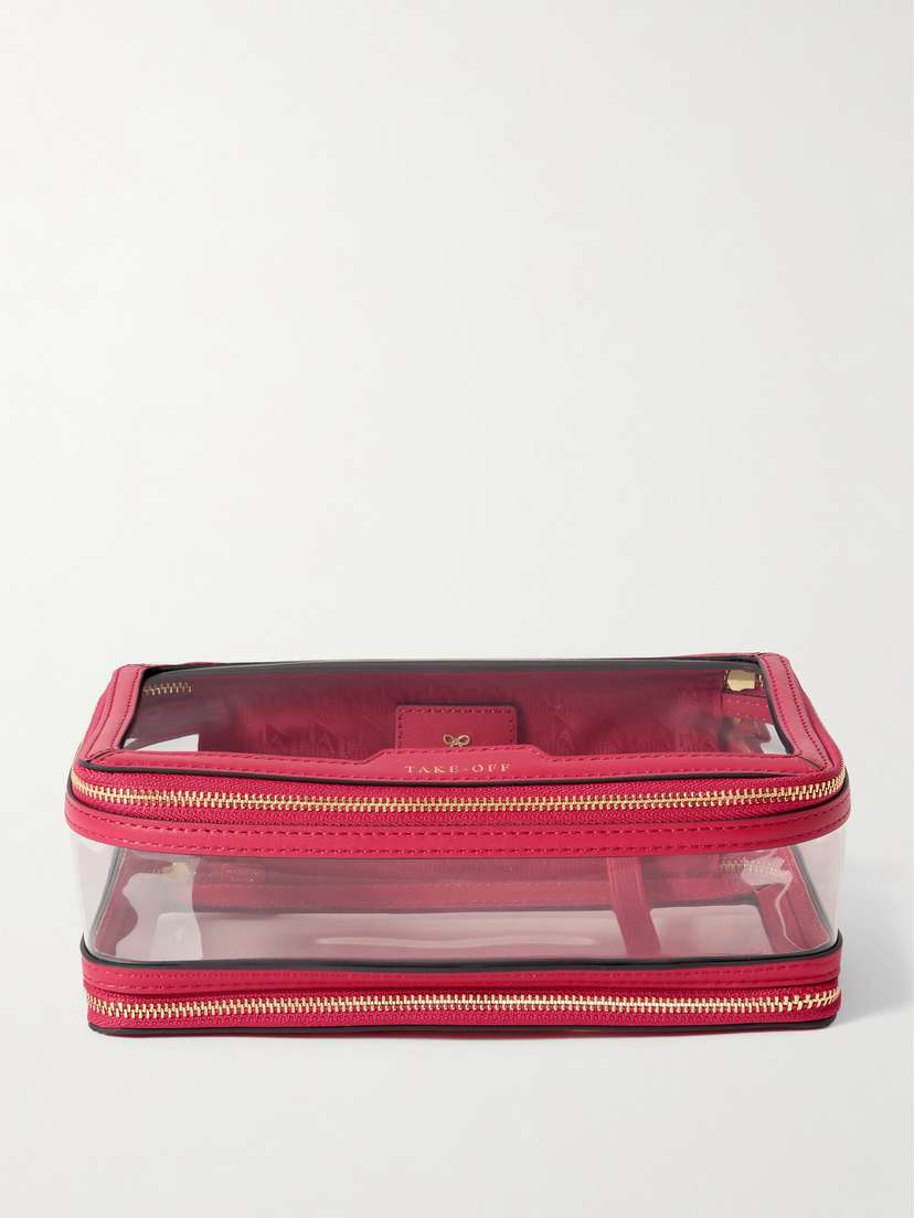Anya Hindmarch In-flight Leather-trimmed Pvc Cosmetics Case