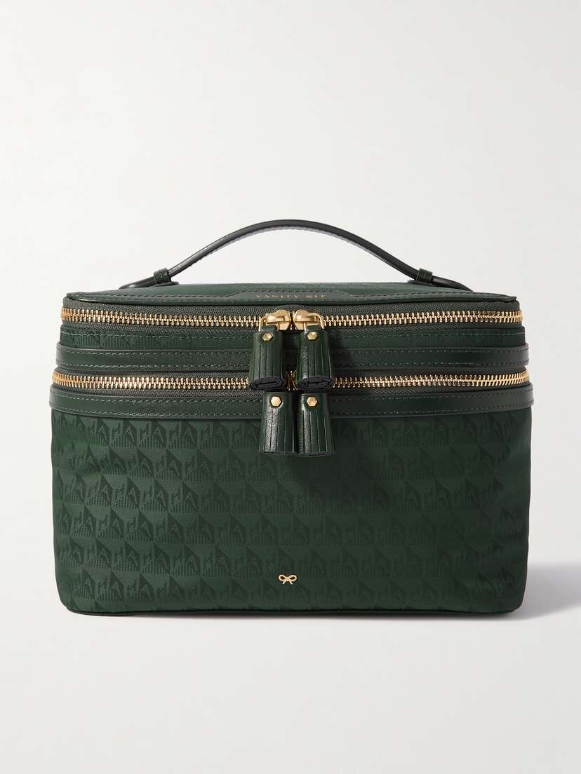 Anya Hindmarch Vanity Kit Leather-trimmed Nylon-jacquard Cosmetics Case
