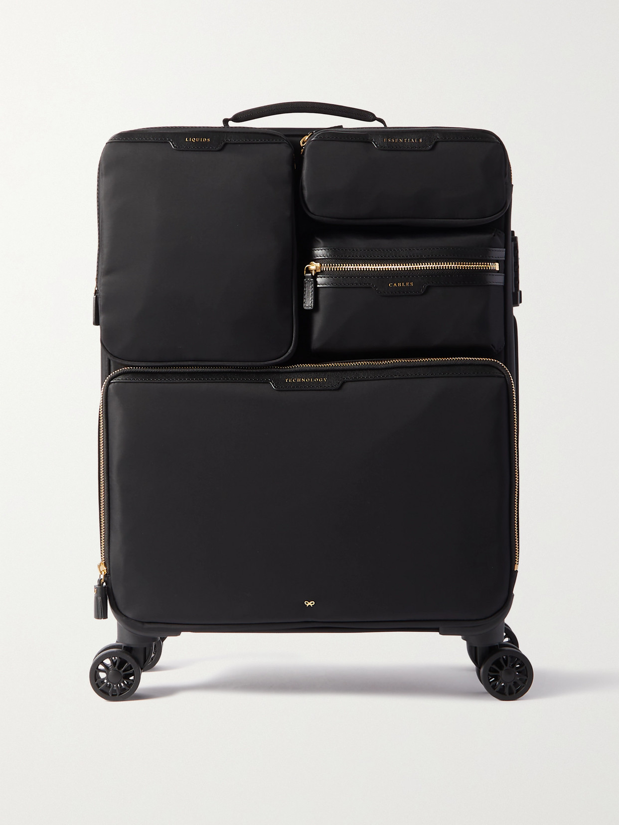 Anya Hindmarch - Shorthaul Trolley Leather-trimmed Econyl® Suitcase - Black