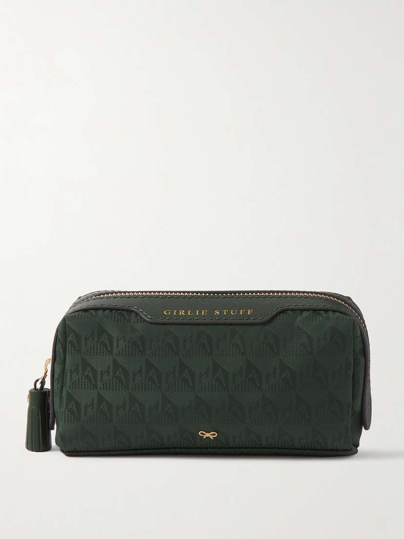 Anya Hindmarch Girlie Stuff Textured Leather-trimmed Econyl®-jacquard Cosmetics Case