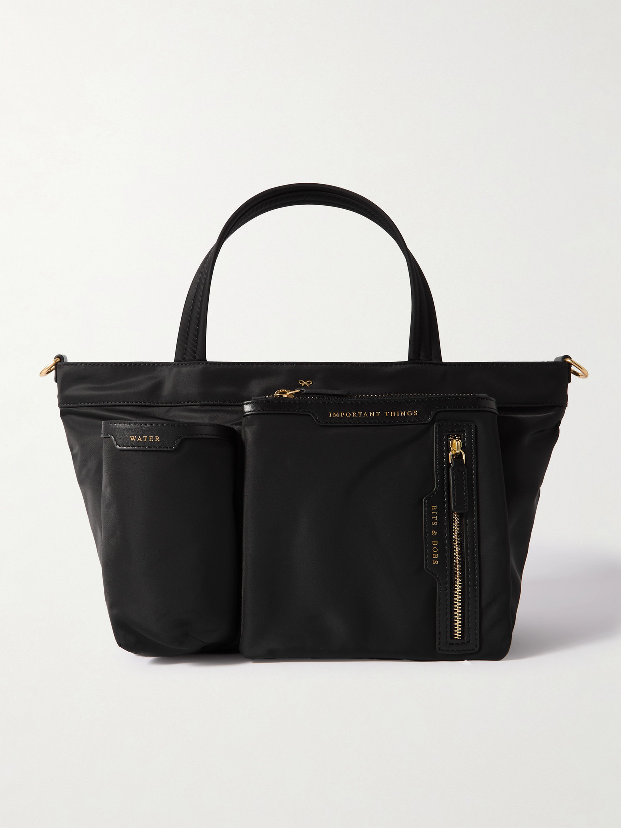 Anya Hindmarch Leather-trimmed Econyl® Tote Bag In Black