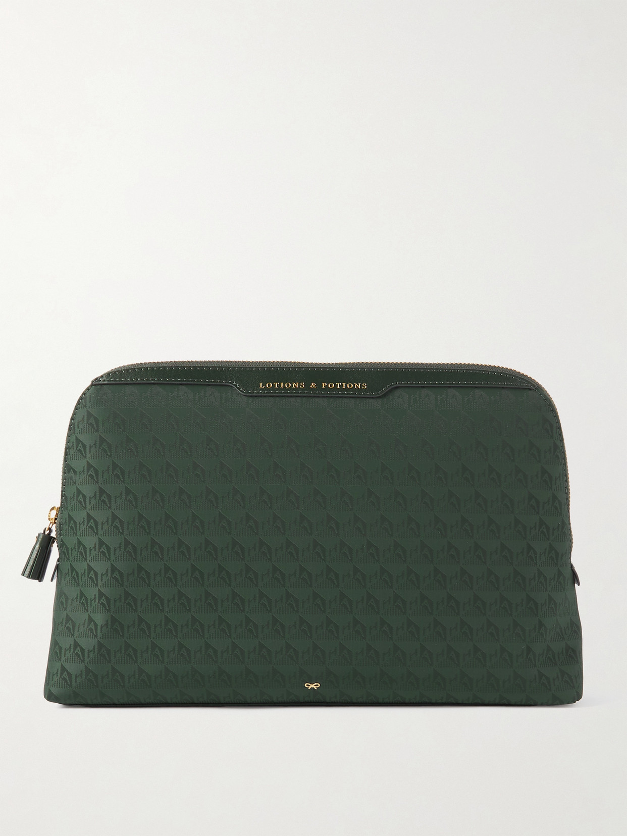 Anya Hindmarch - Lotions & Potions Leather-trimmed Econyl-jacquard Pouch - Green