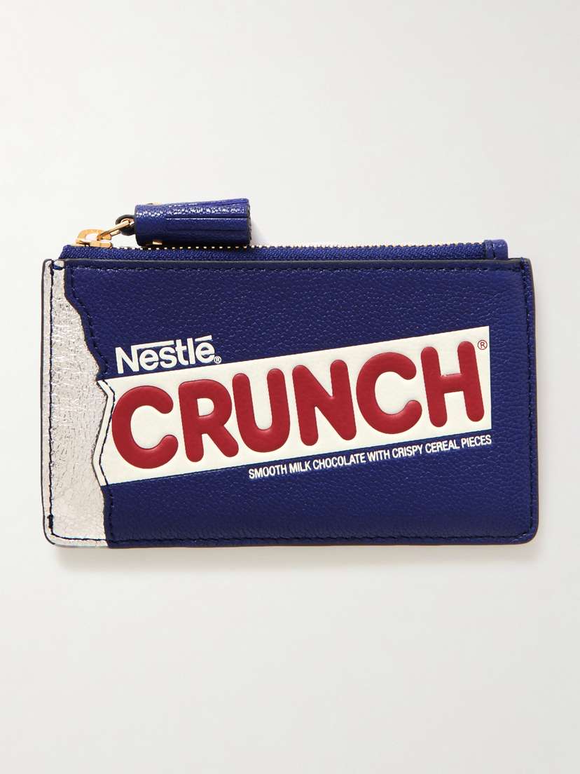Anya Hindmarch Crunch Metallic Printed Textured-leather Cardholder
