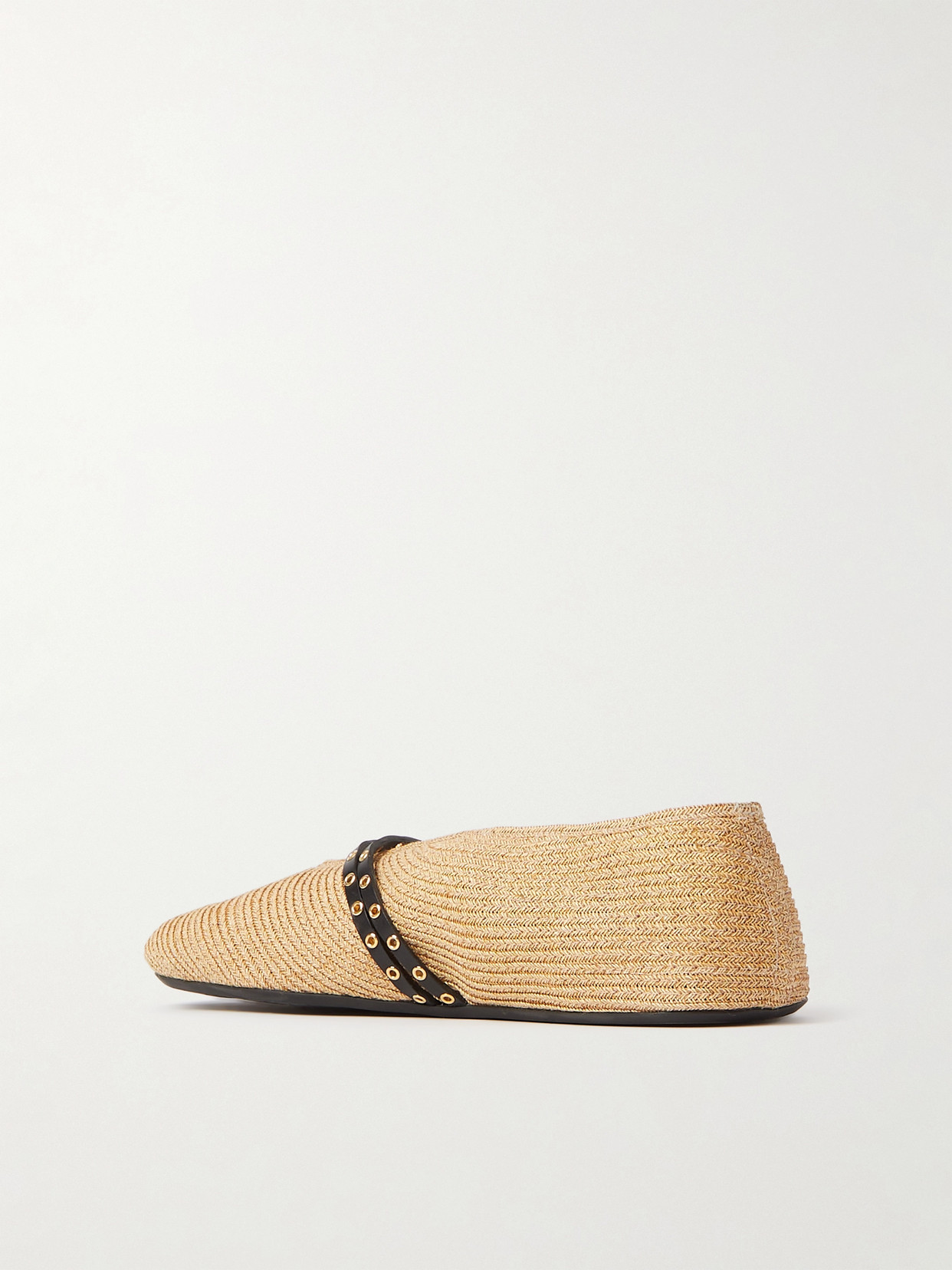 Alaïa Paper Straw Flat Ballerinas Scarpe Basse Beige In White