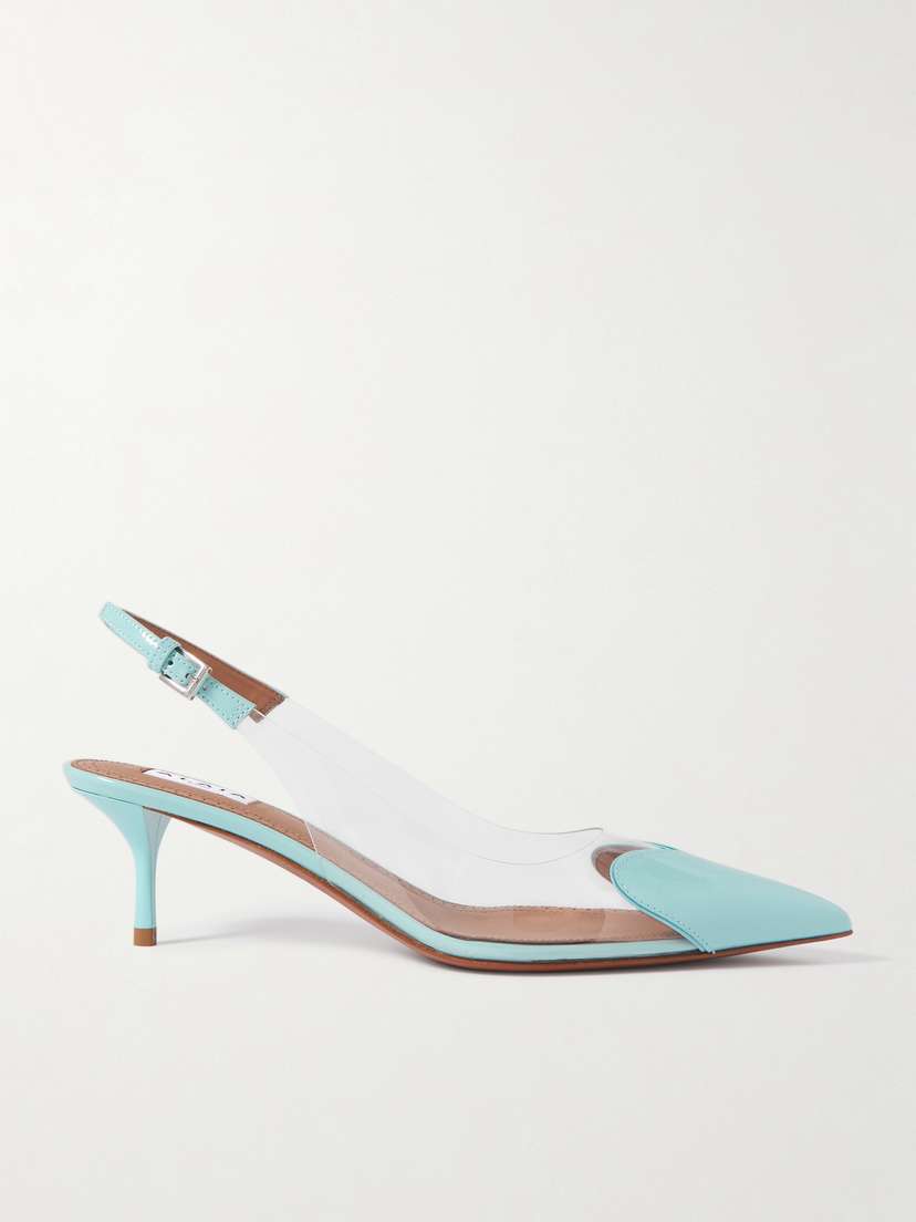 Alaïa Cœur 55 Pu And Patent-leather Slingback Pumps