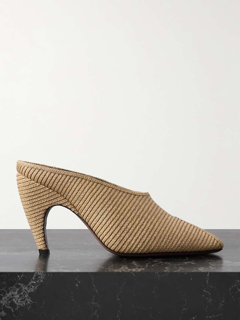 Alaïa Spike Woven Raffia Pumps