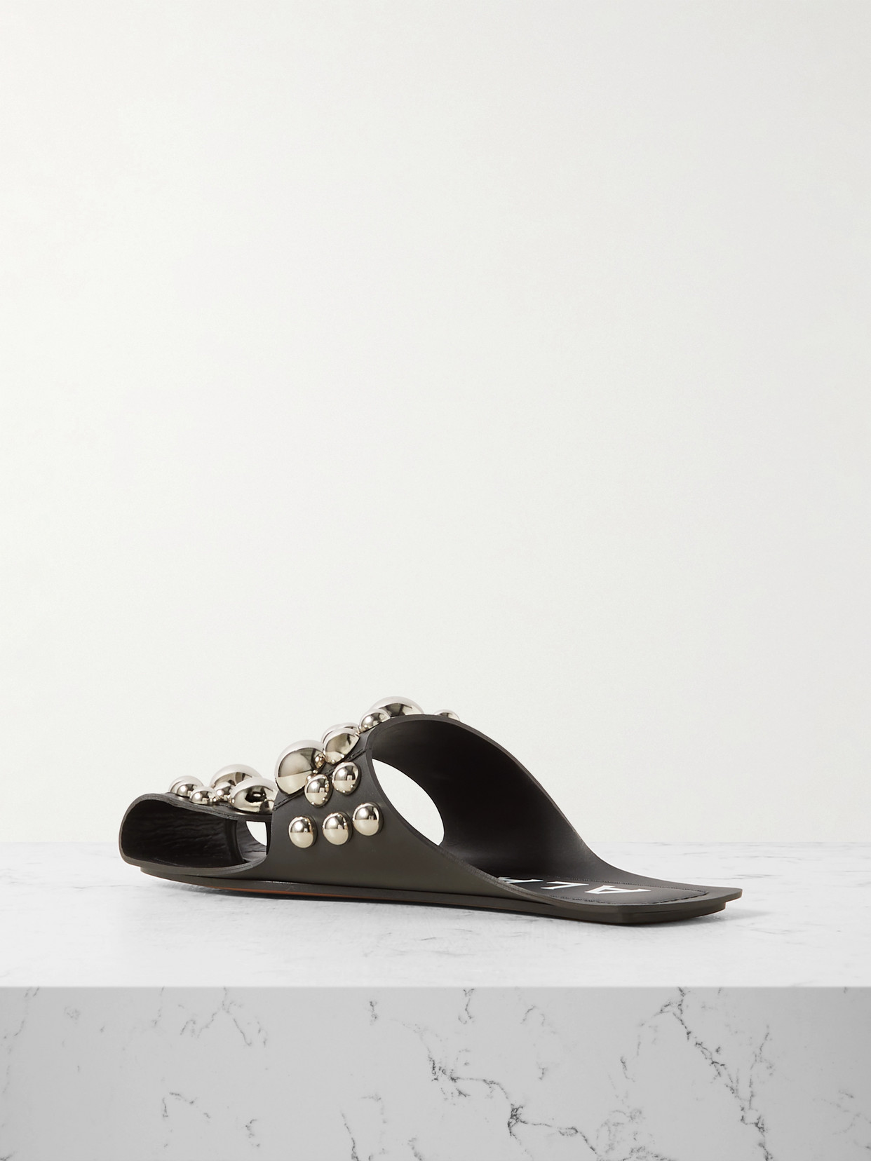 Alaïa Studded Leather Slides In Black