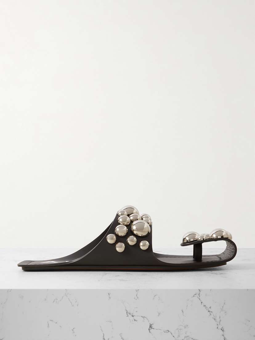 Alaïa Studded Leather Slides
