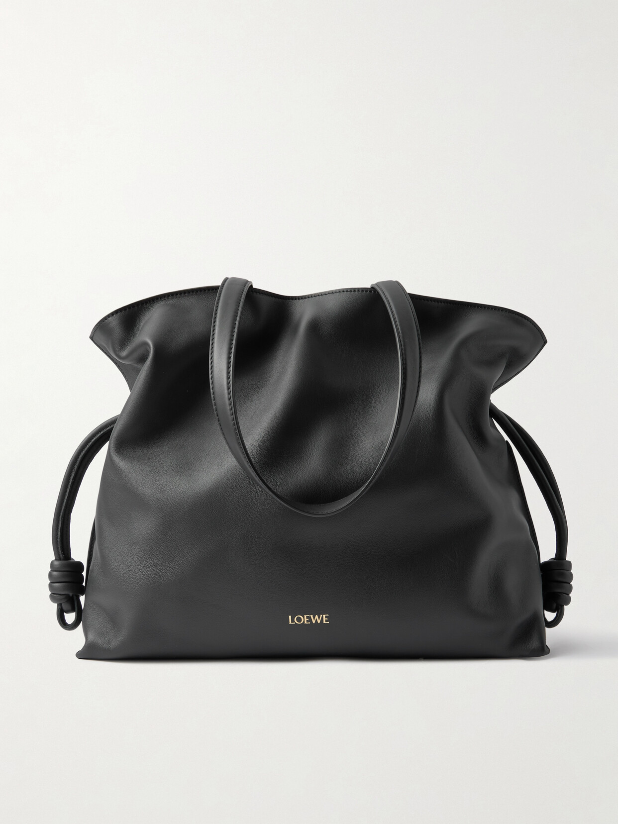 Loewe Flamenco Large Leather Tote In Black