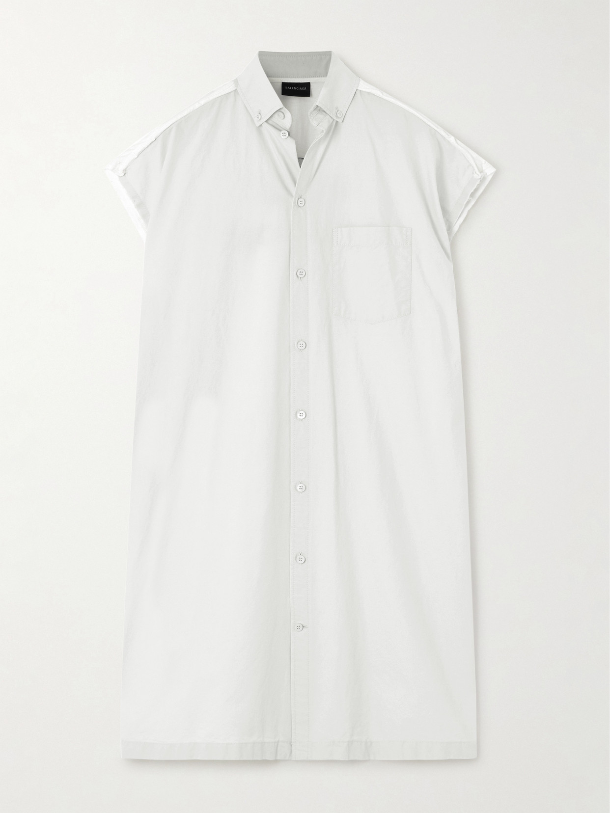 Balenciaga Paneled Cotton-poplin Shirt Dress In White