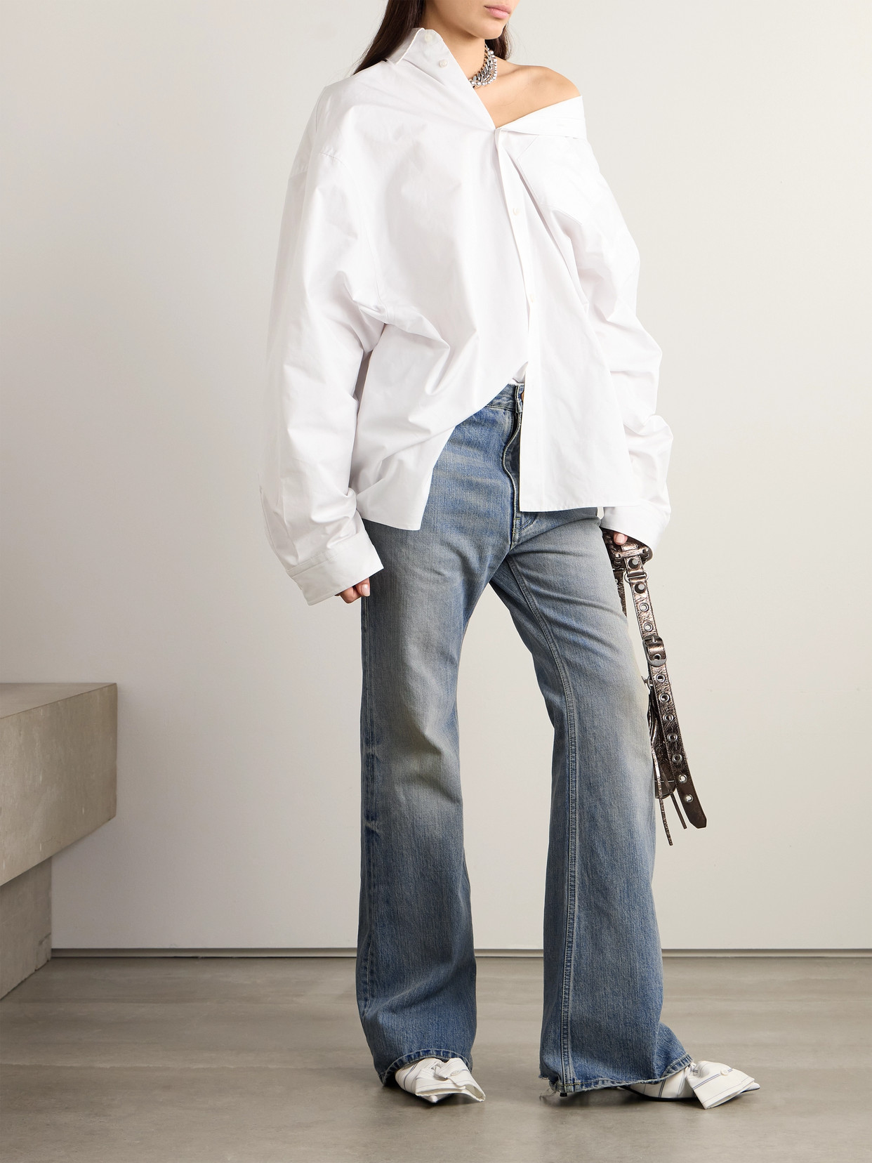 Low-Rise Flared Jeans
