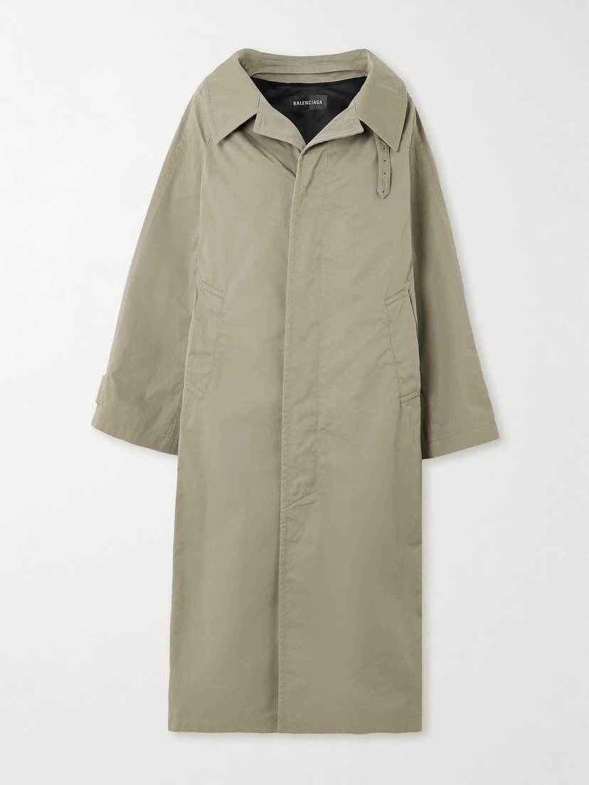 Balenciaga Off-the-shoulder Twill Coat